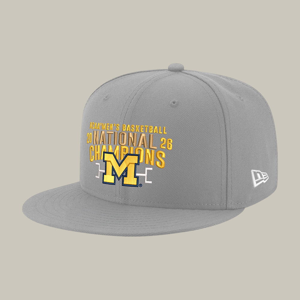 Michigan Championship Snapback Hat Champions 2026 Basketball Merch Gift For Varsity Fans