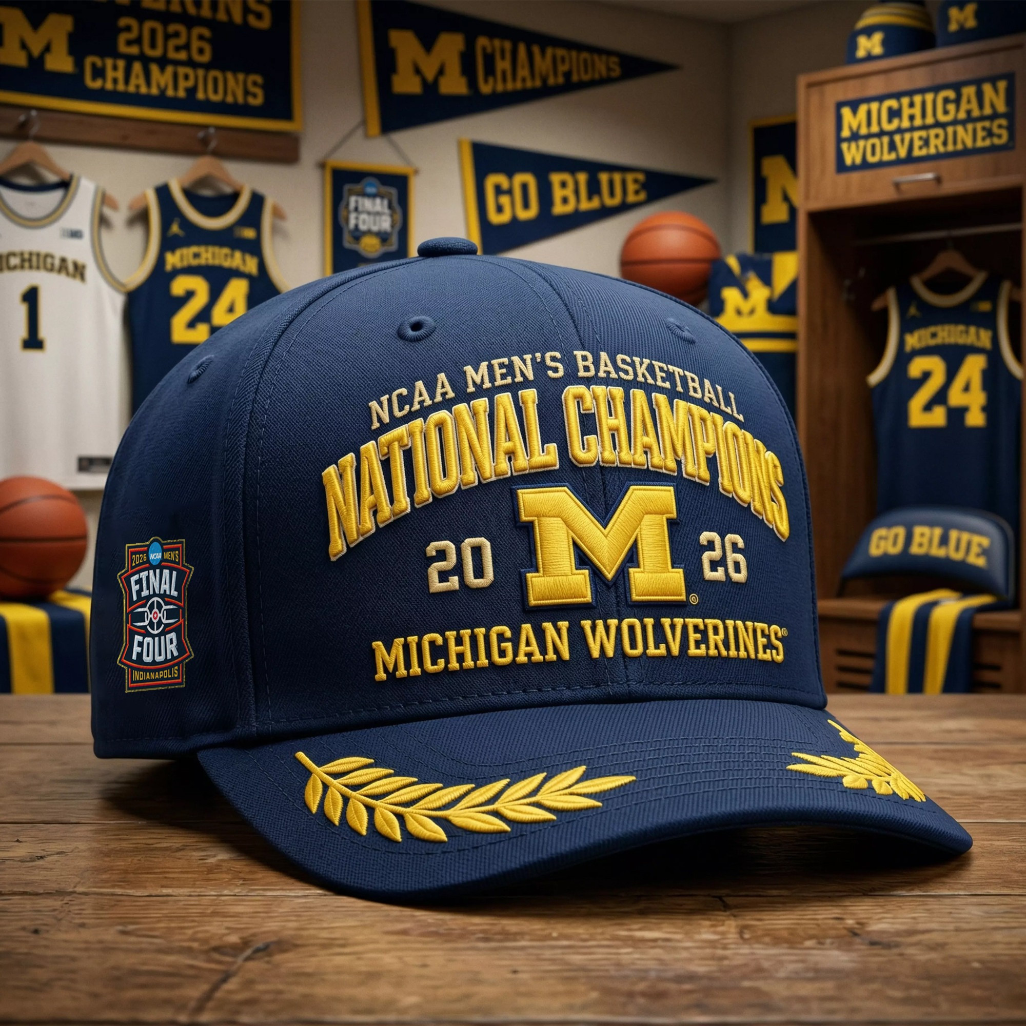 Michigan National Champions NCAA 2026 Hat Michigan Wolverines Baseball Cap Gifts For Him
