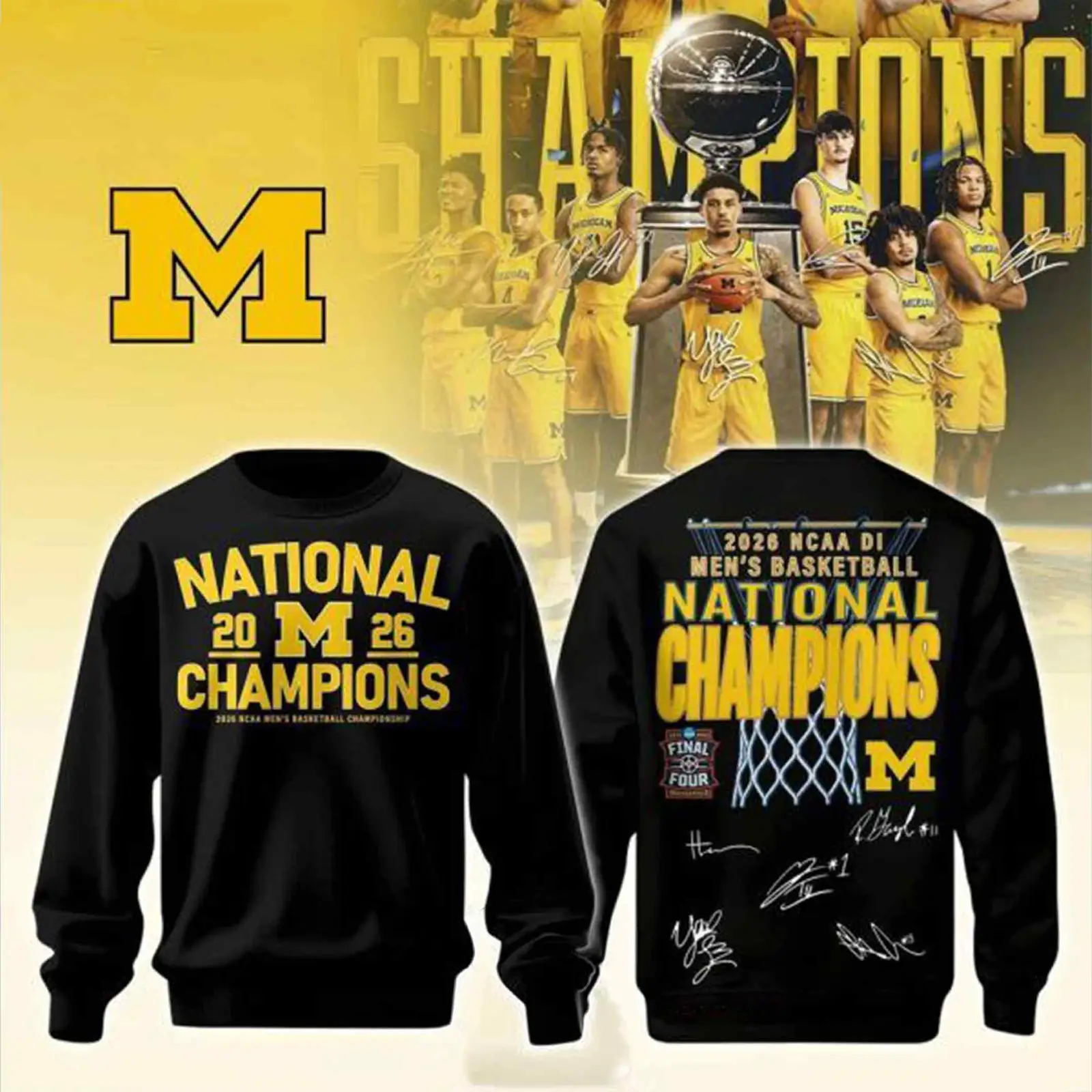 Michigan National Champions NCAA 2026 Sweatshirt Basketball Championship Apparel Gifts Ideas
