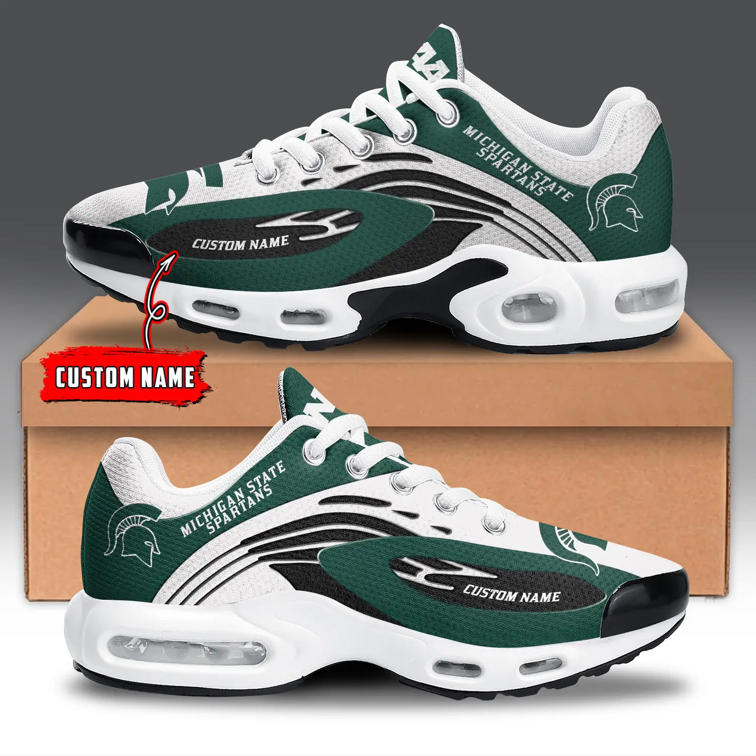Michigan State Spartans Air Max Plus Shoes Sneakers For Men And Women Michigan State Spartans Air Max Plus Shoes Sneakers For Men And Women - Image 1