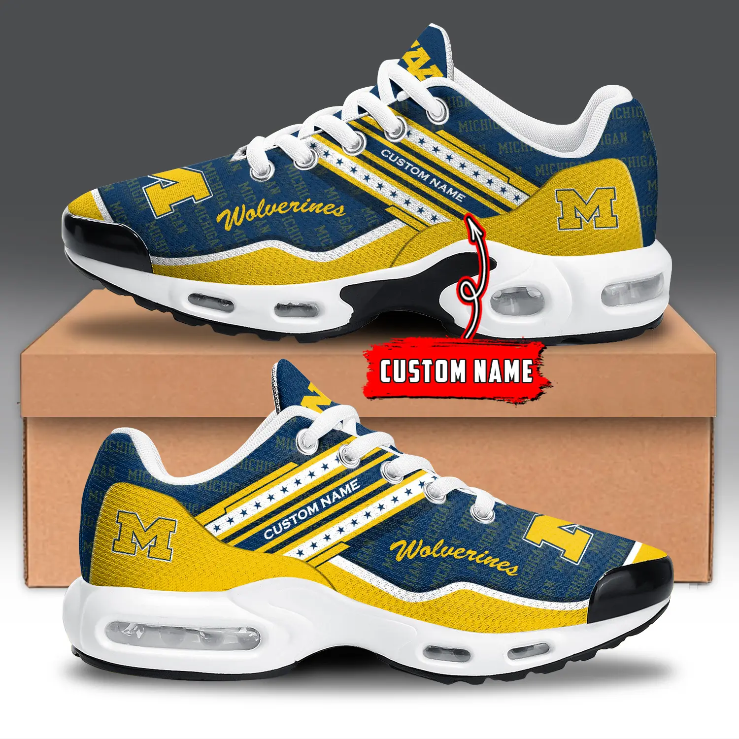 Michigan Wolverines Air Max Plus Shoes Sneakers For Men And Women Michigan Wolverines Air Max Plus Shoes Sneakers For Men And Women - Image 1