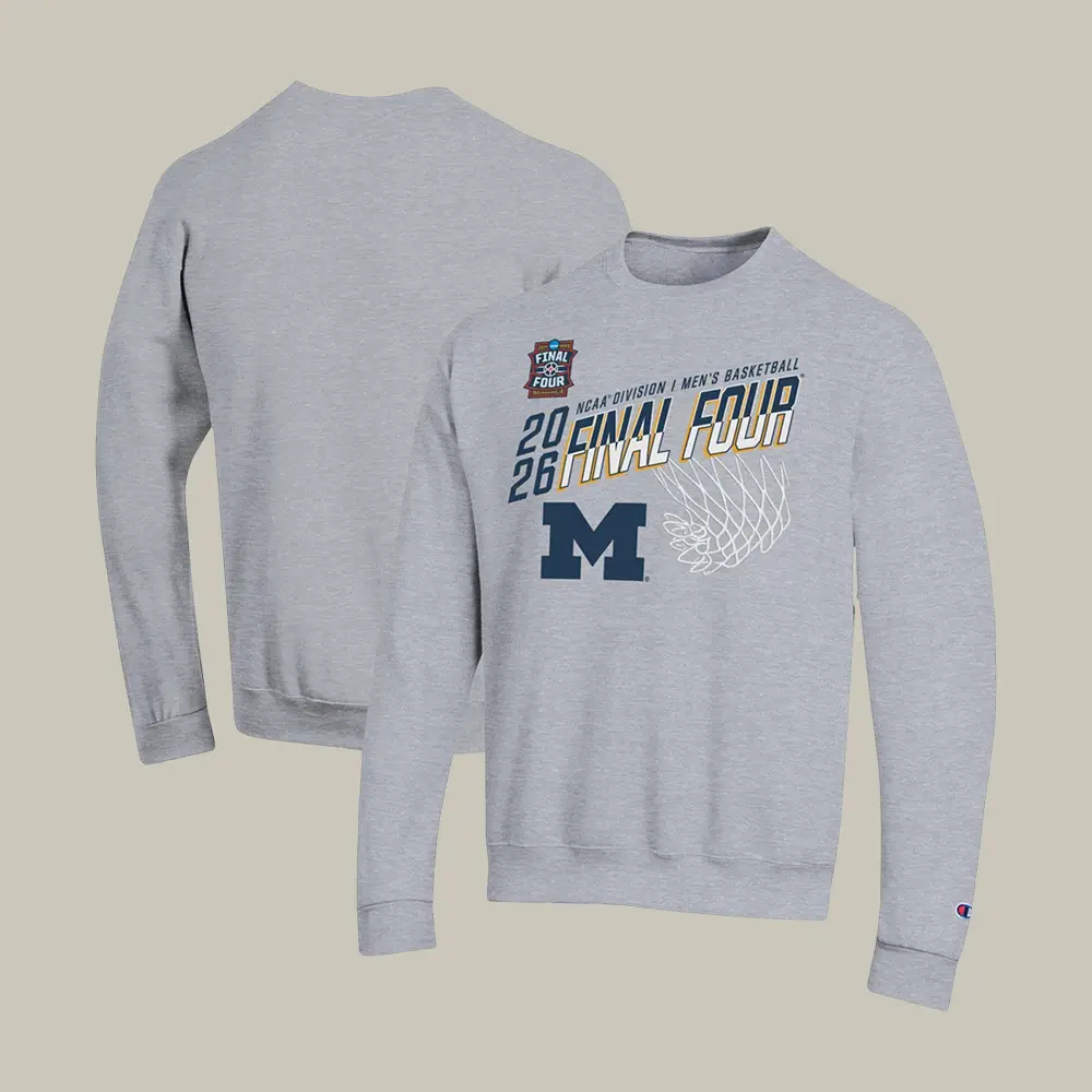 Michigan Wolverines Champion NCAA Men's Basketball Sweatshirt March Madness Final Four Merch Michigan Wolverines Champion NCAA Men's Basketball Sweatshirt March Madness Final Four Merch - Image 1