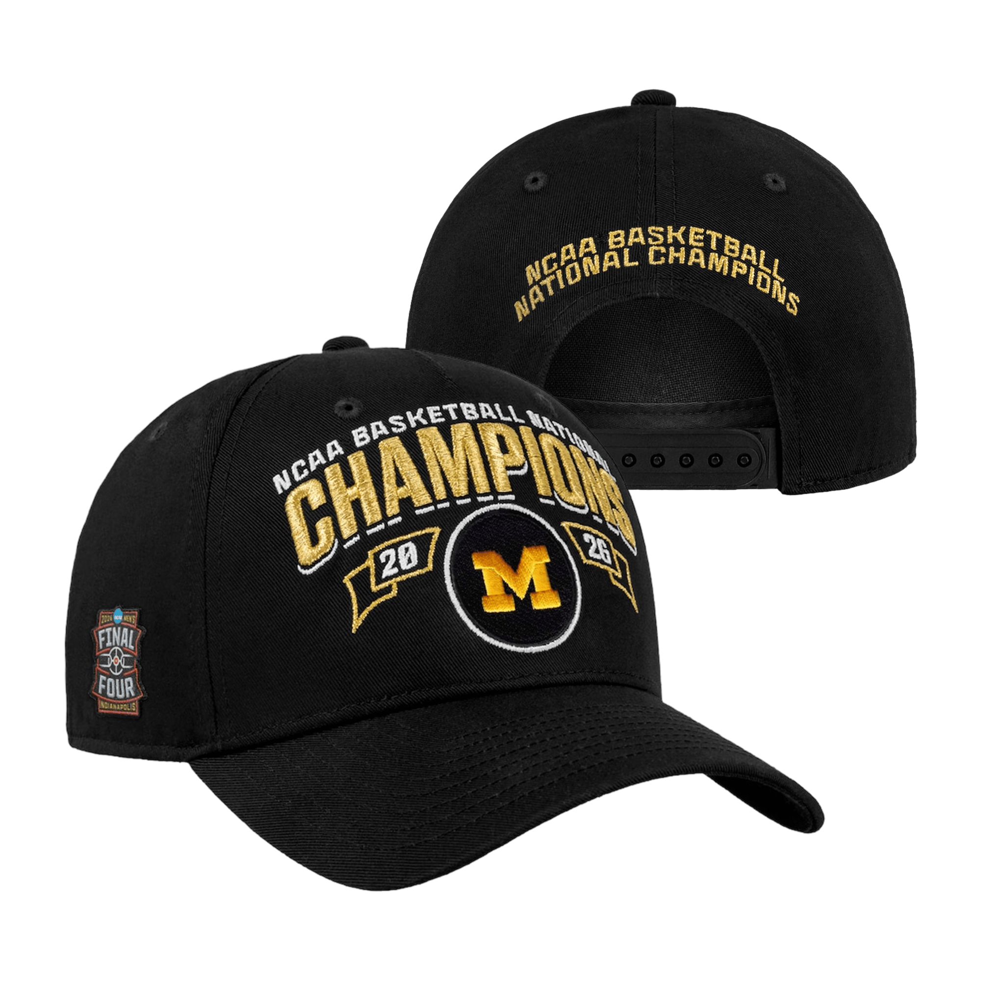 Michigan Wolverines Champions Hat Embroidery 2026 NCAA Men's Basketball Gift for Son