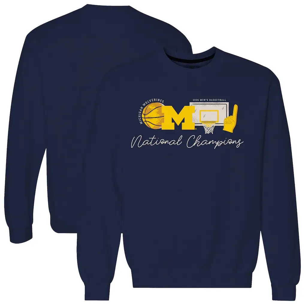 Michigan Wolverines Champions Sweatshirt 2026 NCAA Men's Basketball Merchandise Gift