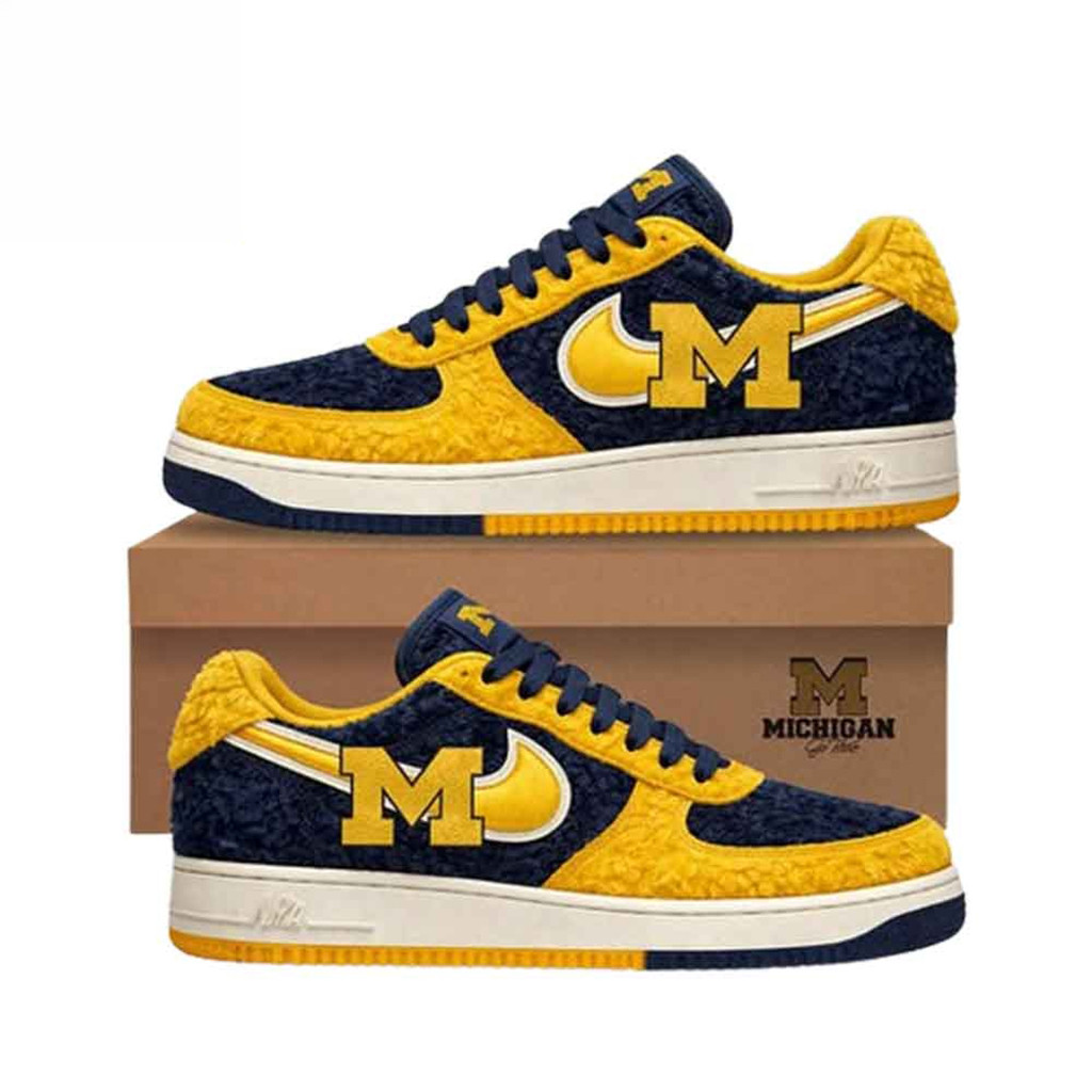 Michigan Wolverines Logo Air Force 1 Shoes Sneakers 2026 Michigan National Champions Merch Michigan Wolverines Logo Air Force 1 Shoes Sneakers 2026 Michigan National Champions Merch - Image 1
