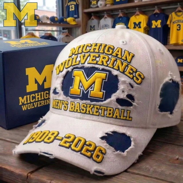 Michigan Wolverines Men Basketball Hat Distressed Michigan Cap Gift For Brother