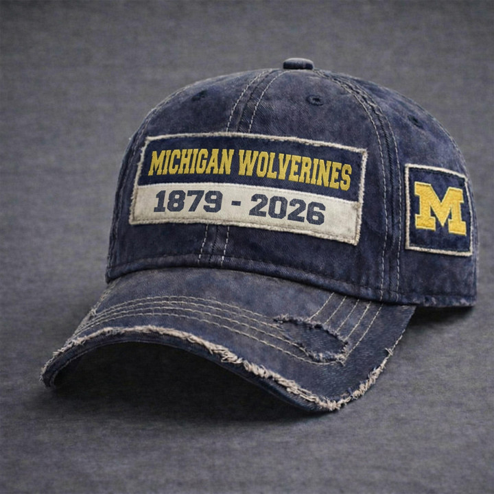 Michigan Wolverines Men Basketball Hat Vintage Wolverines 1879 2926 Cap Gift For Him