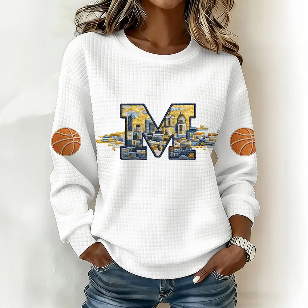 Michigan Wolverines Merch Game Day Sweatshirt Basketball Gift For Women Michigan Wolverines Merch Game Day Sweatshirt Basketball Gift For Women - Image 1