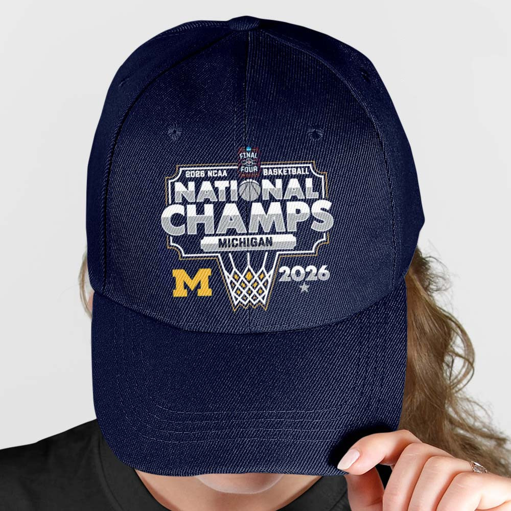 Michigan Wolverines National Championships Hat 2026 NCAA Basketball Merch Gift Idea