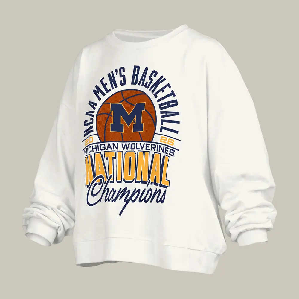 Michigan Wolverines National Championships Sweatshirt NCAA Men's Basketball Apparel Fan Gear