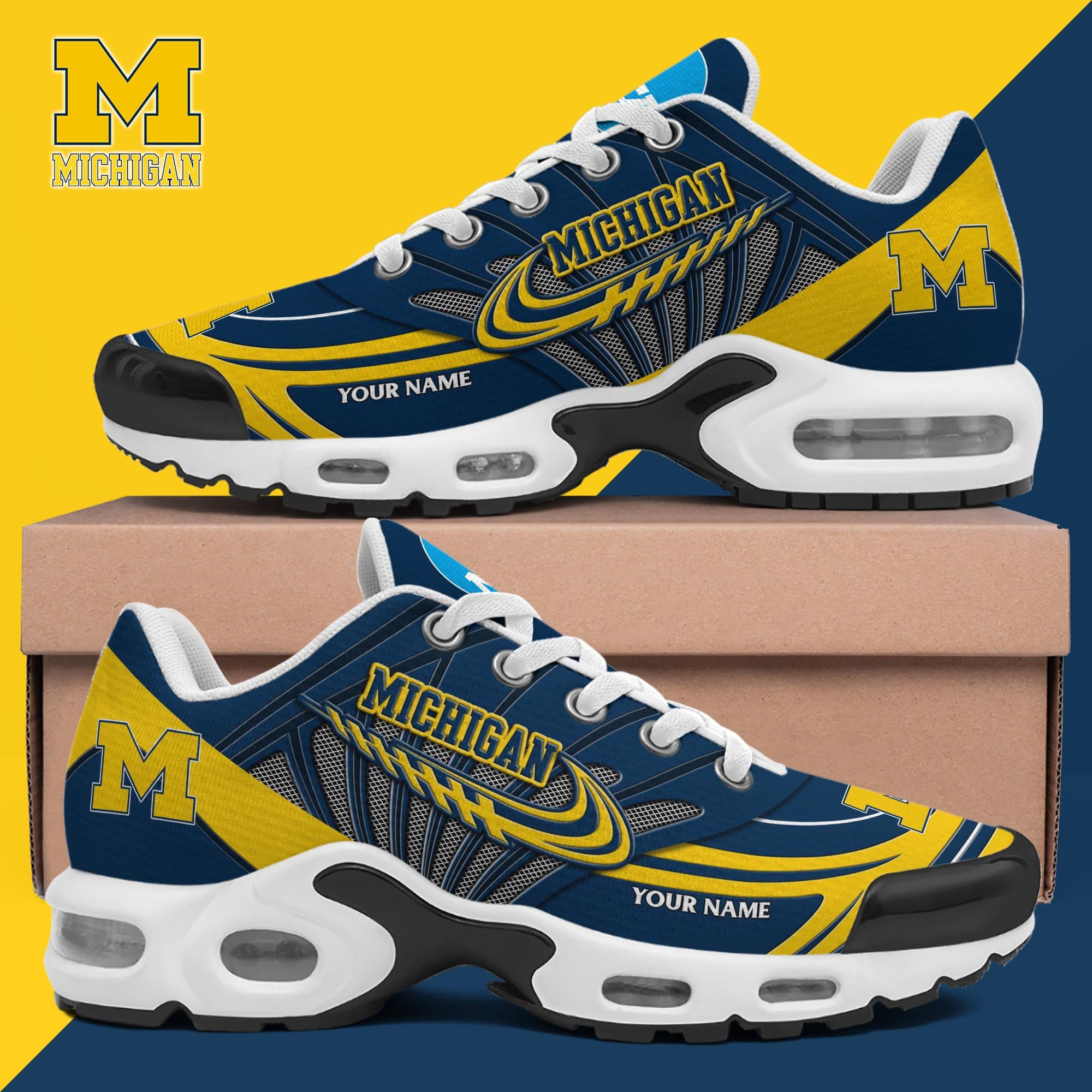 Michigan Wolverines Shoes 2025 Version Custom Your Name 594