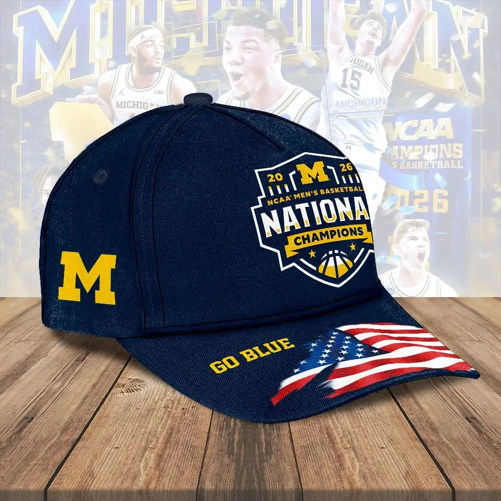 Michigan Wolvesrines Men's Basketball Hat NCAA Basketball Champion Cap Gifts For Him Her Michigan Wolvesrines Men's Basketball Hat NCAA Basketball Champion Cap Gifts For Him Her - Image 1