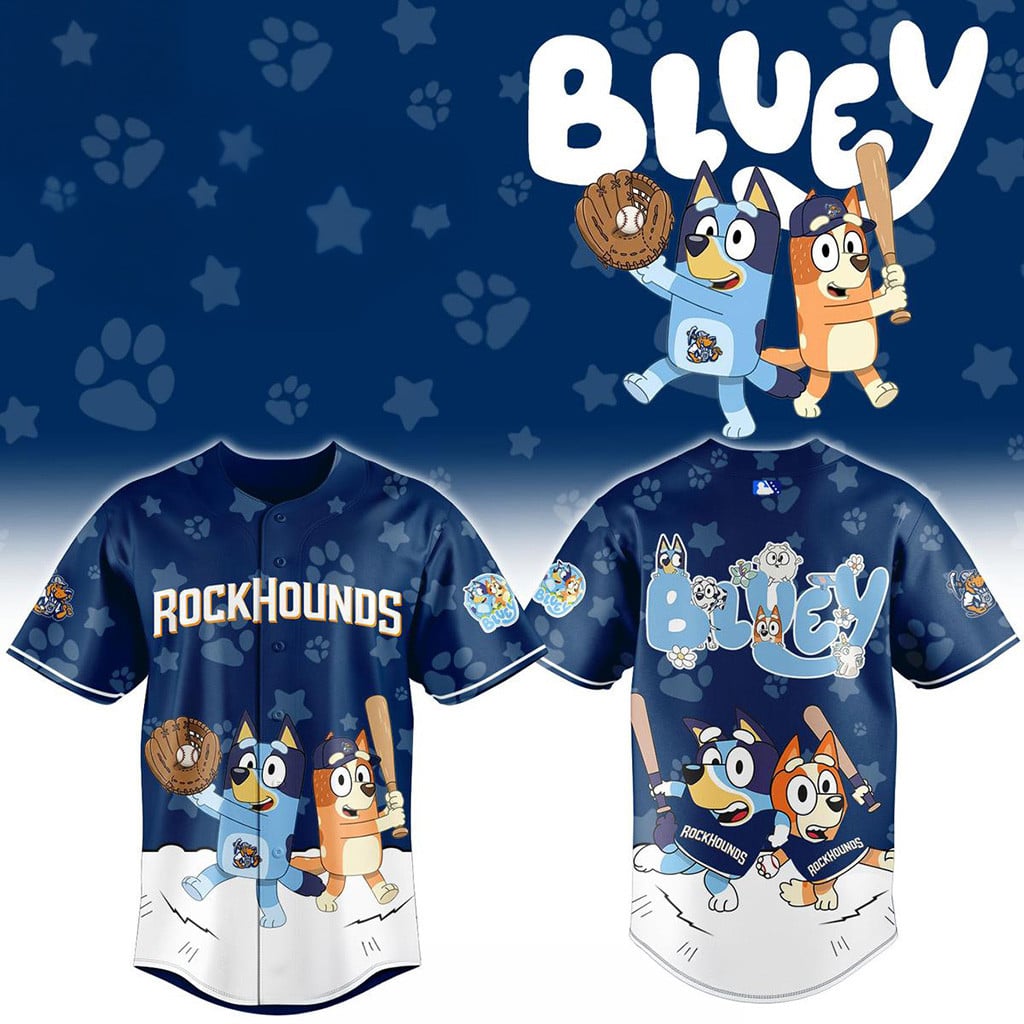 Midland RockHounds Naturals Bluey Night 2026 Game Baseball Jersey RockHounds Merch