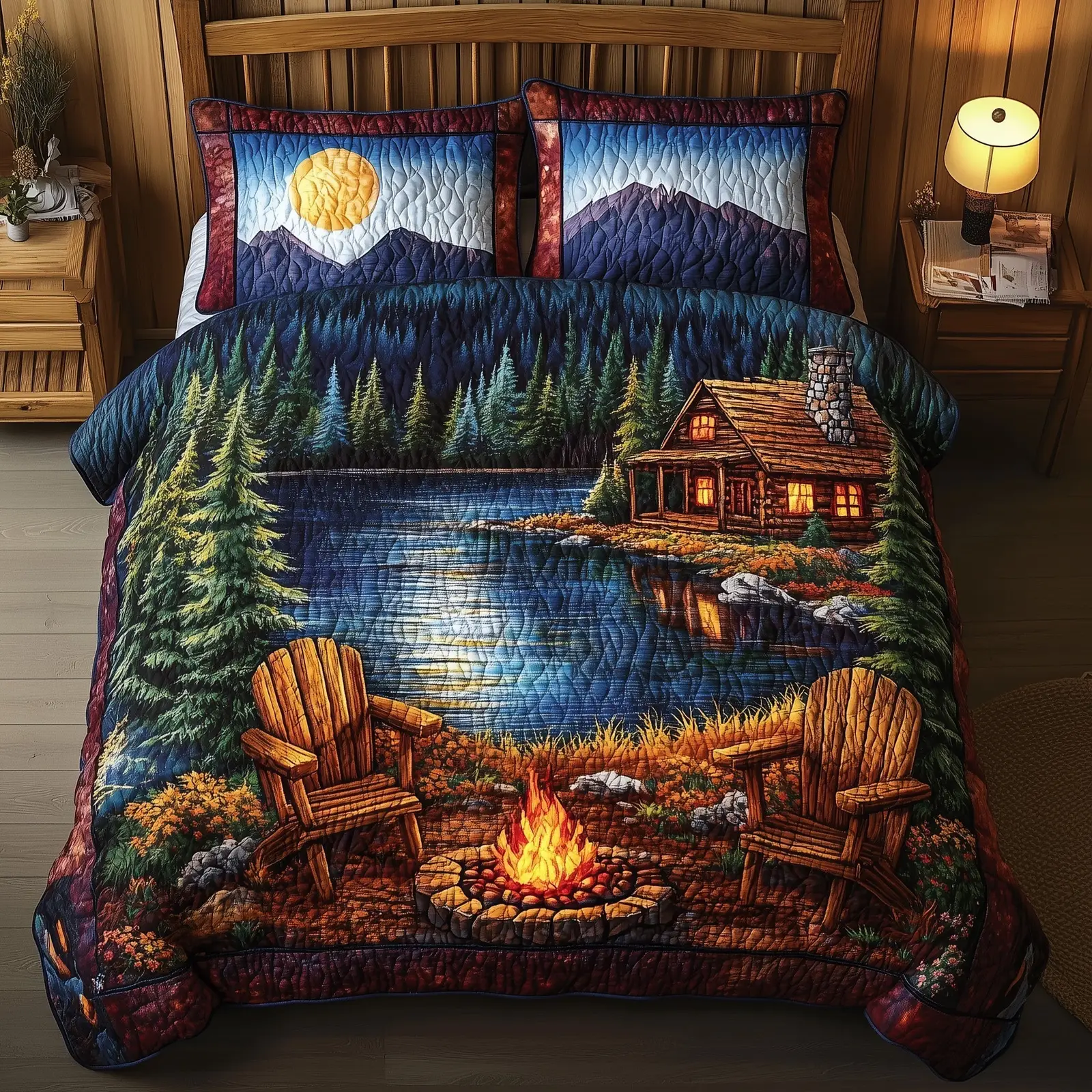 Midnight Harmony Quilted Bedding Set Dark Elegant Bedroom Decor Best Gift For Her Midnight Harmony Quilted Bedding Set Dark Elegant Bedroom Decor Best Gift For Her - Image 1