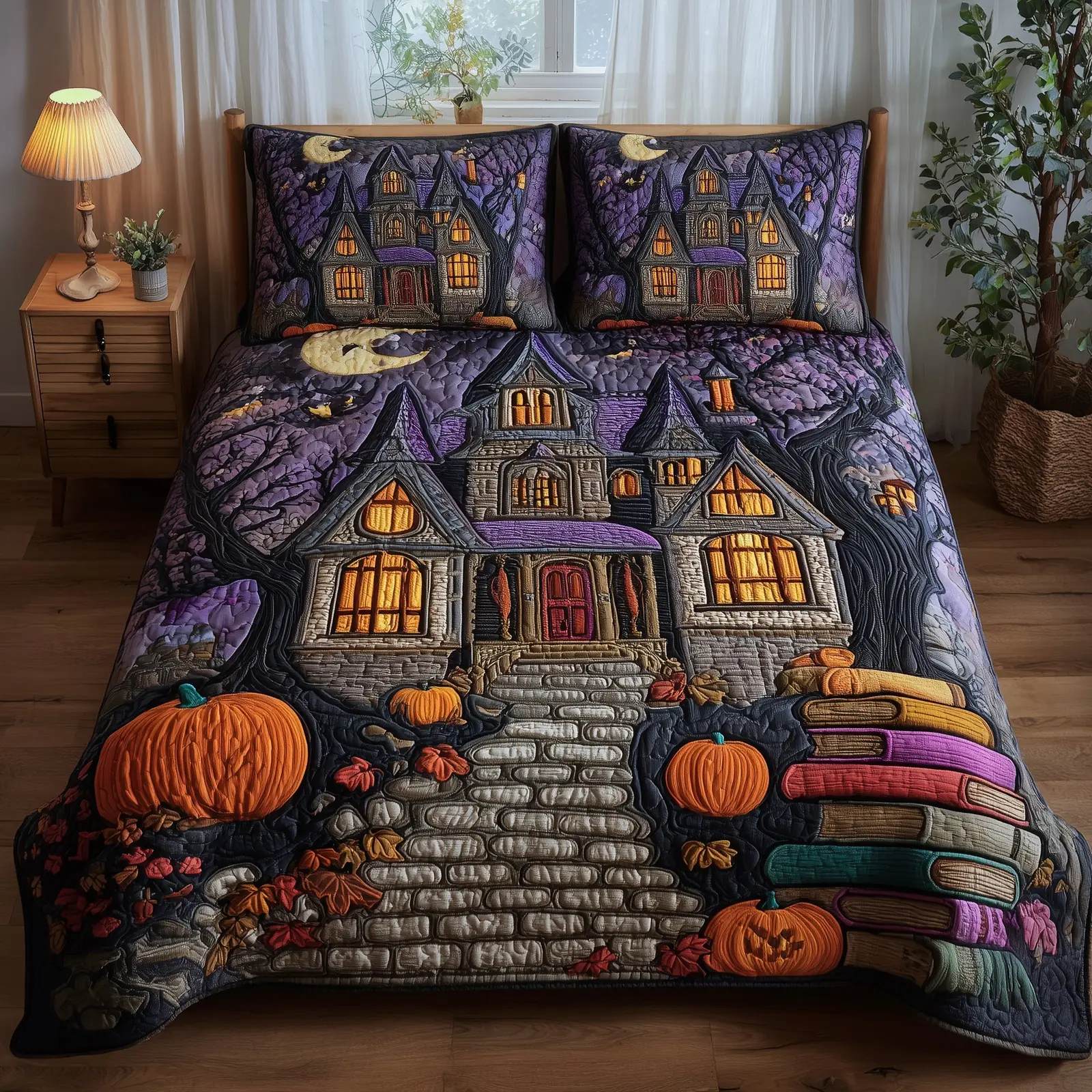 Midnight Manor Quilted Bedding Set Anniversary Gift