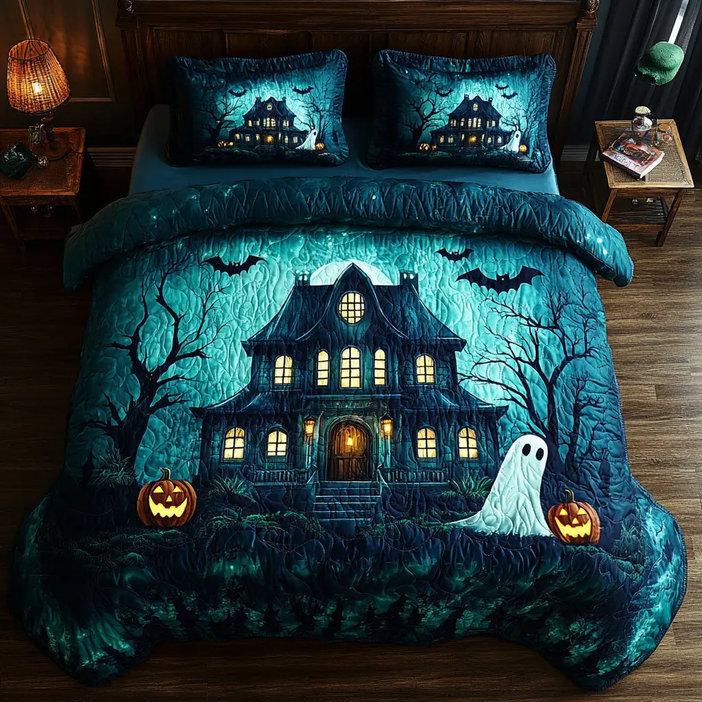 Midnight Manor Quilted Bedding Set Duvet Cover Bedspread Best Gifts For Lovers