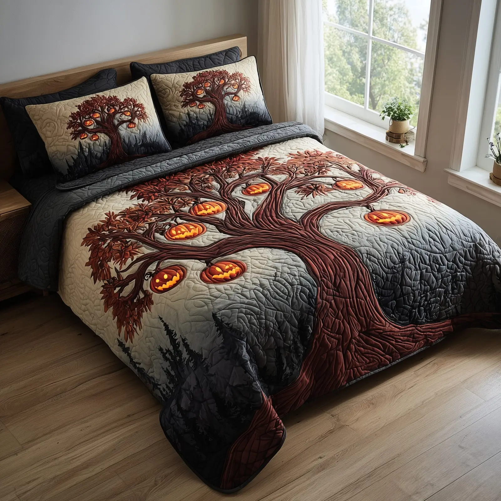 Midnight Manor Quilted Bedding Set For Men