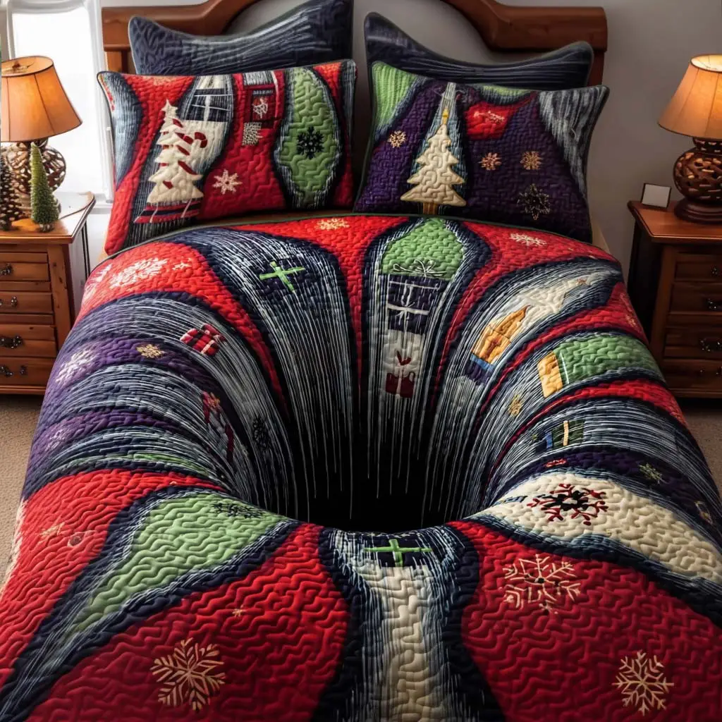Midnight Noel Quilted Bedding Set Classic Bedding Set That Enhances Your Sleep Space