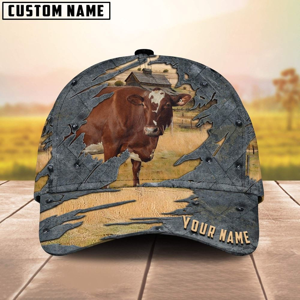 Milking Shorthorns Customized Name Cap Farm Cap Farmer Baseball Cap Gift For Farmer