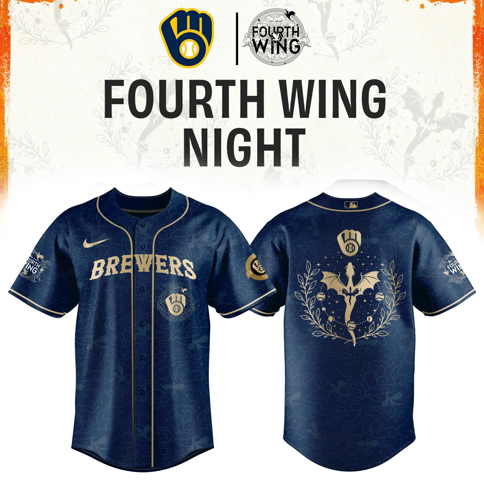 Milwaukee Brewers Merch Brewers Fourth Wings Night Jersey Father's Day Gift For Him