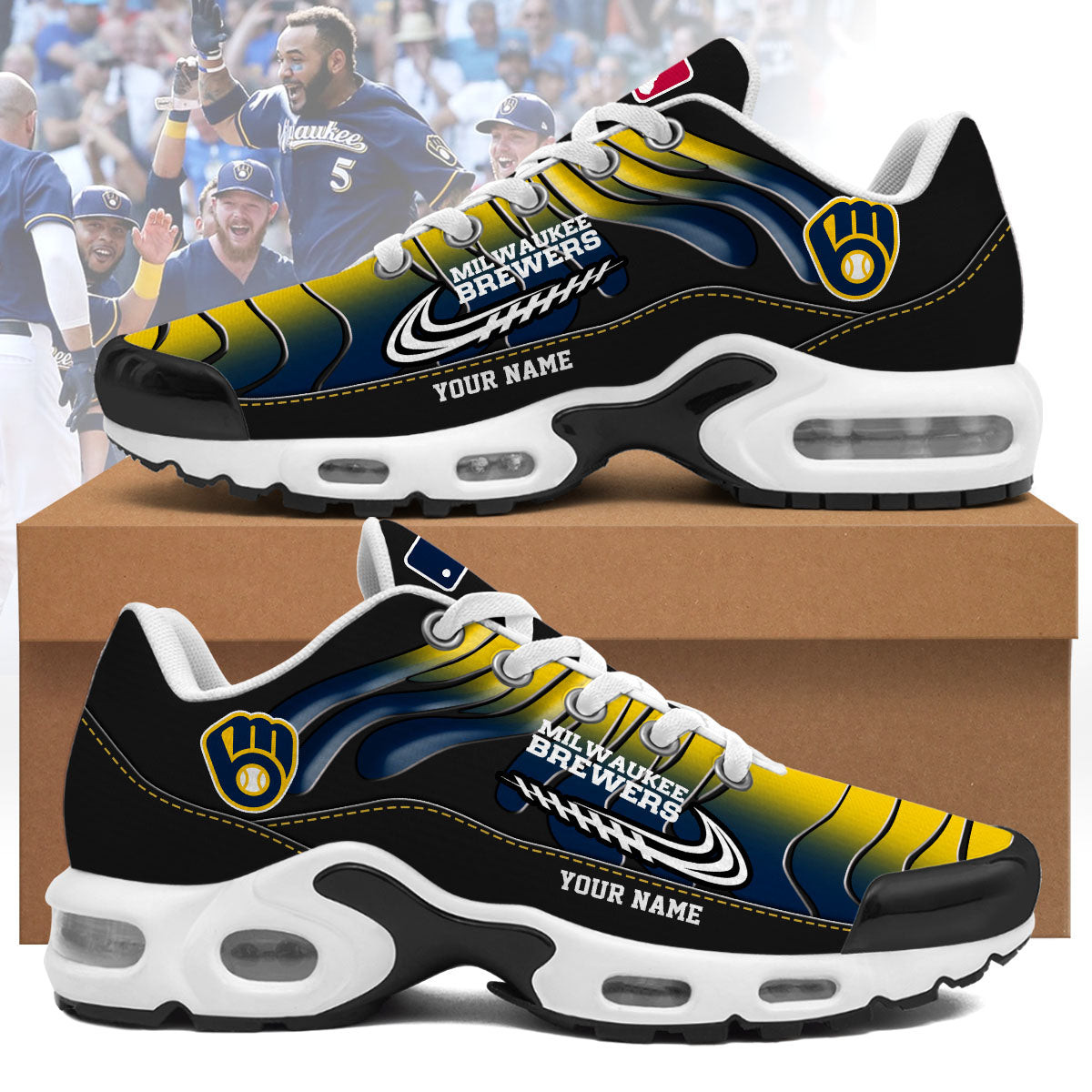 Milwaukee Brewers Personalized Air Max Shoes Milwaukee Brewers Personalized Air Max Shoes - Image 1