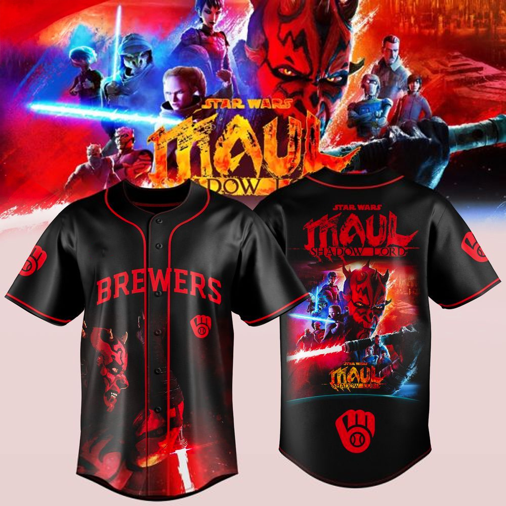Milwaukee Brewers x Star Wars The Age Of Maul Begins Baseball Jersey Brewers Merch