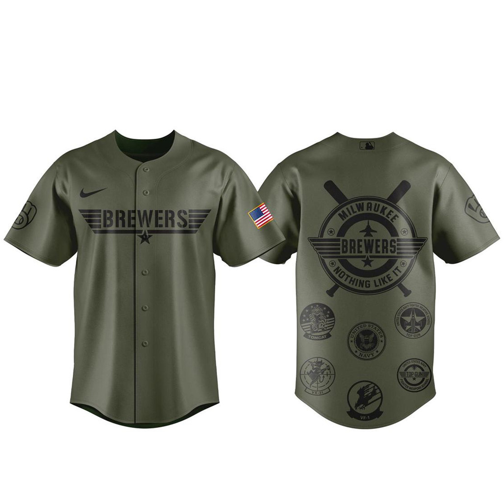 Milwaukee Brewers x Top Gun Night 2026 Baseball Jersey Milwaukee Brewers x Top Gun Night 2026 Baseball Jersey - Image 1