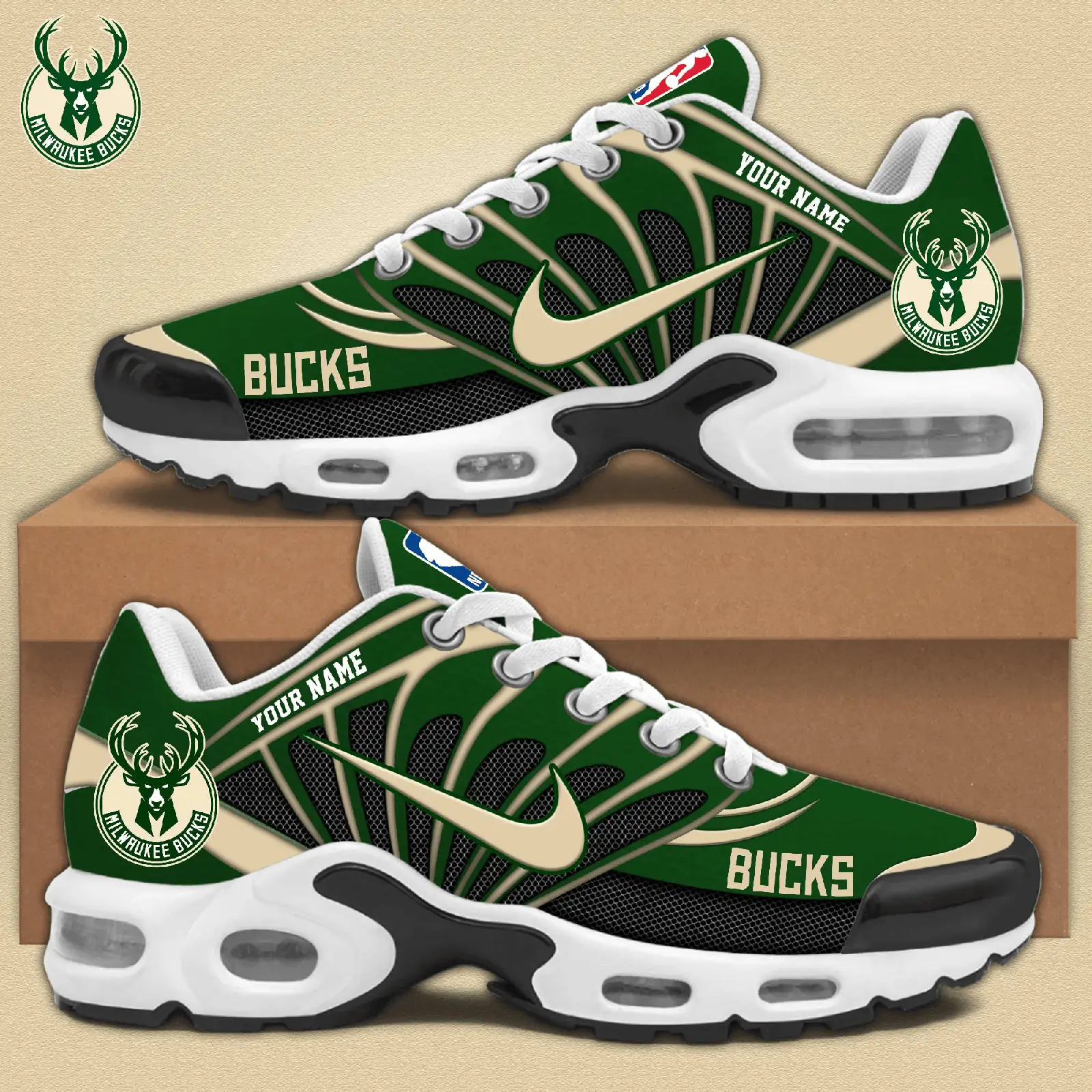 Milwaukee Bucks Air Max Plus Shoes Sneakers For Men And Women Milwaukee Bucks Air Max Plus Shoes Sneakers For Men And Women - Image 1