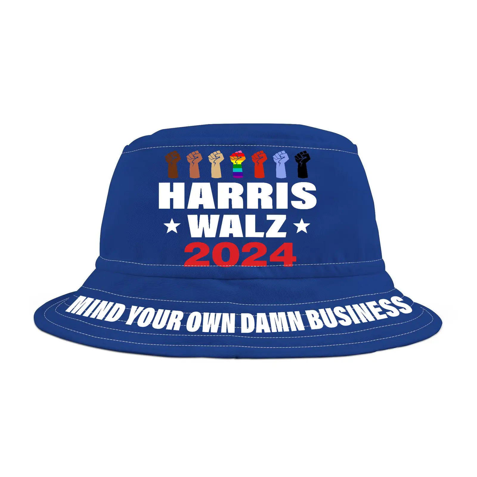 Mind Your Own Damn Business Harris Walz 2024 Political Campaign Bucket Hat