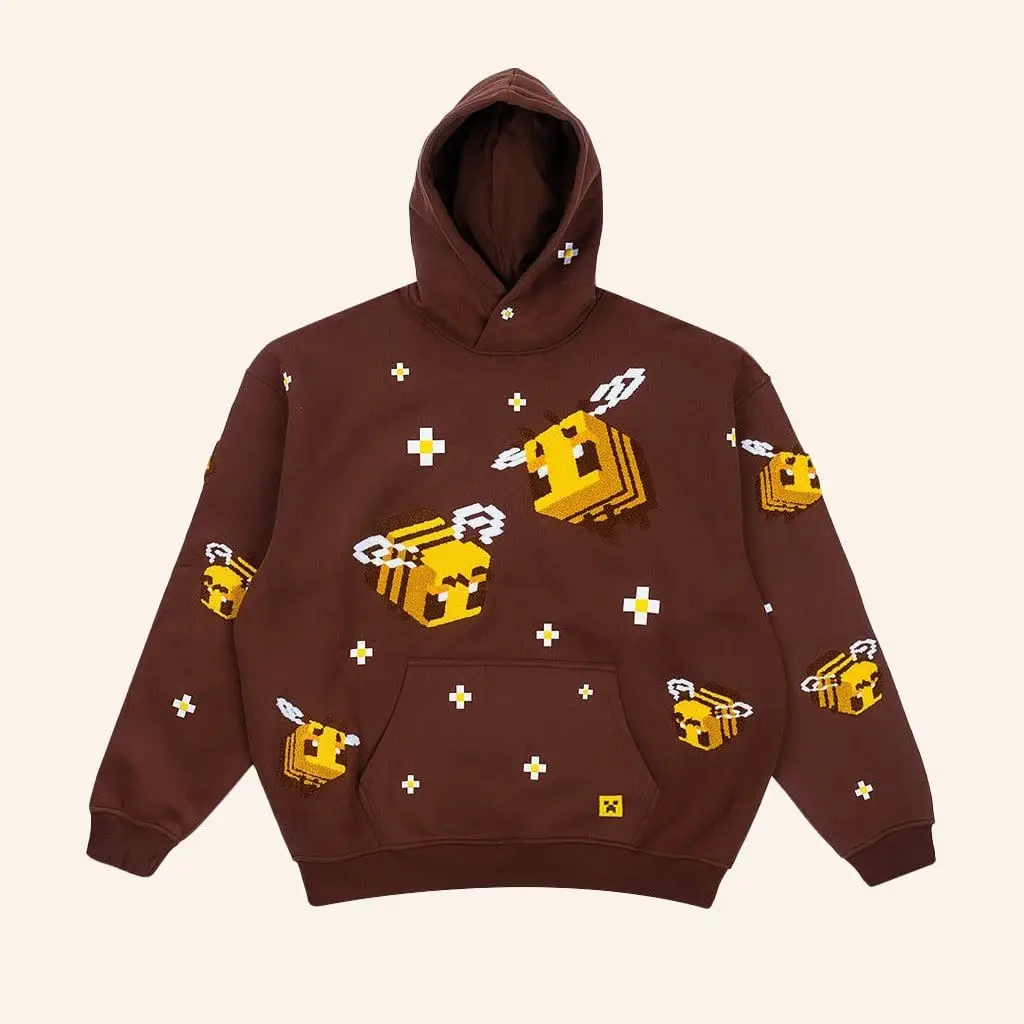 Minecraft Bee Hoodie Funny Minecraft Bee Merch Clothing Best Gifts For Minecraft Game Lovers