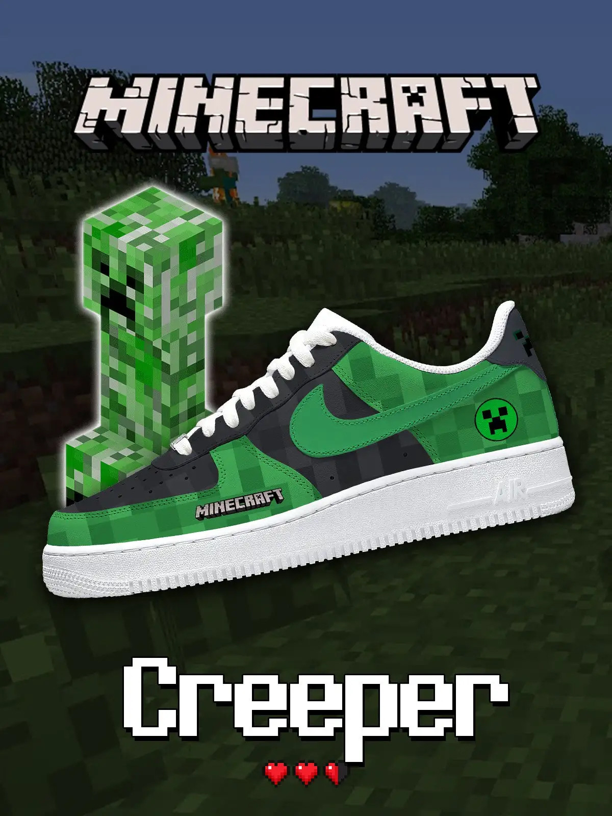 Minecraft Creeper Air Force 1 Shoes Sneakers