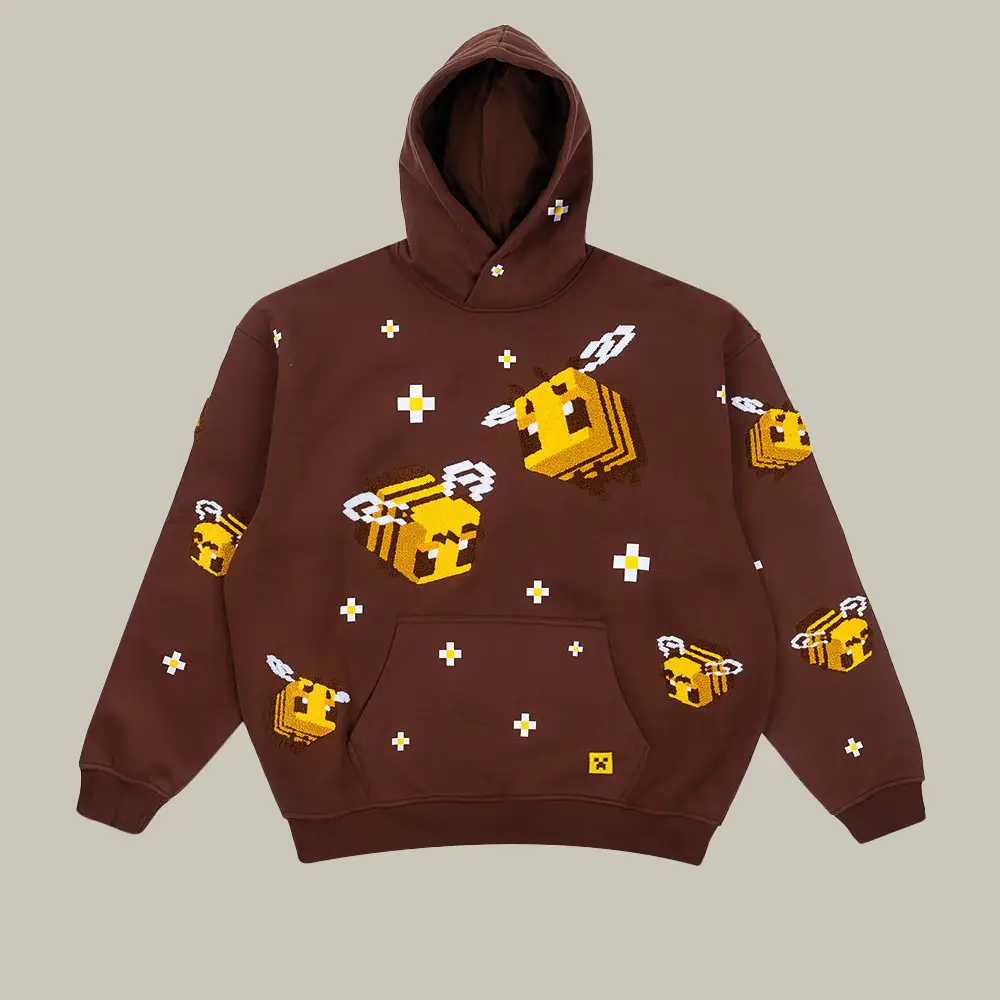 Minecraft Merch Bee Hoodie Minecraft Bee Pixel Art Hoodie Best Gift For Christmas