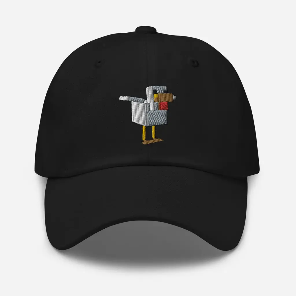 Minecraft Merch Minecraft Chicken Embroidered Hat Black Best Gifts For Son Minecraft Merch Minecraft Chicken Embroidered Hat Black Best Gifts For Son - Image 1