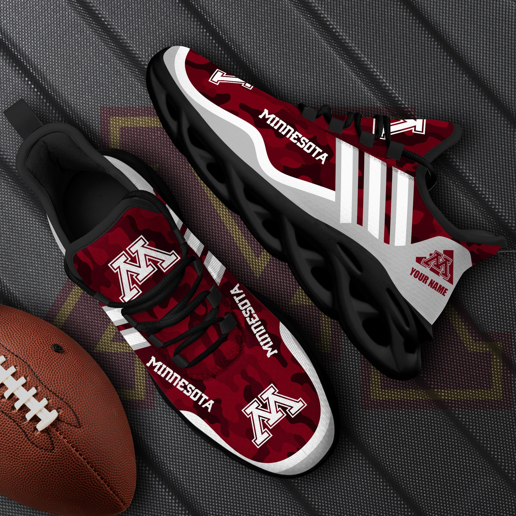 Minnesota Golden Gophers Black Max Soul Shoes 2026 Versions Custom Name 466