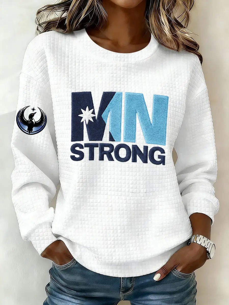 Minnesota Strong Sweatshirt Waffle Print Stand with Minnesota Clothing Protest Gift