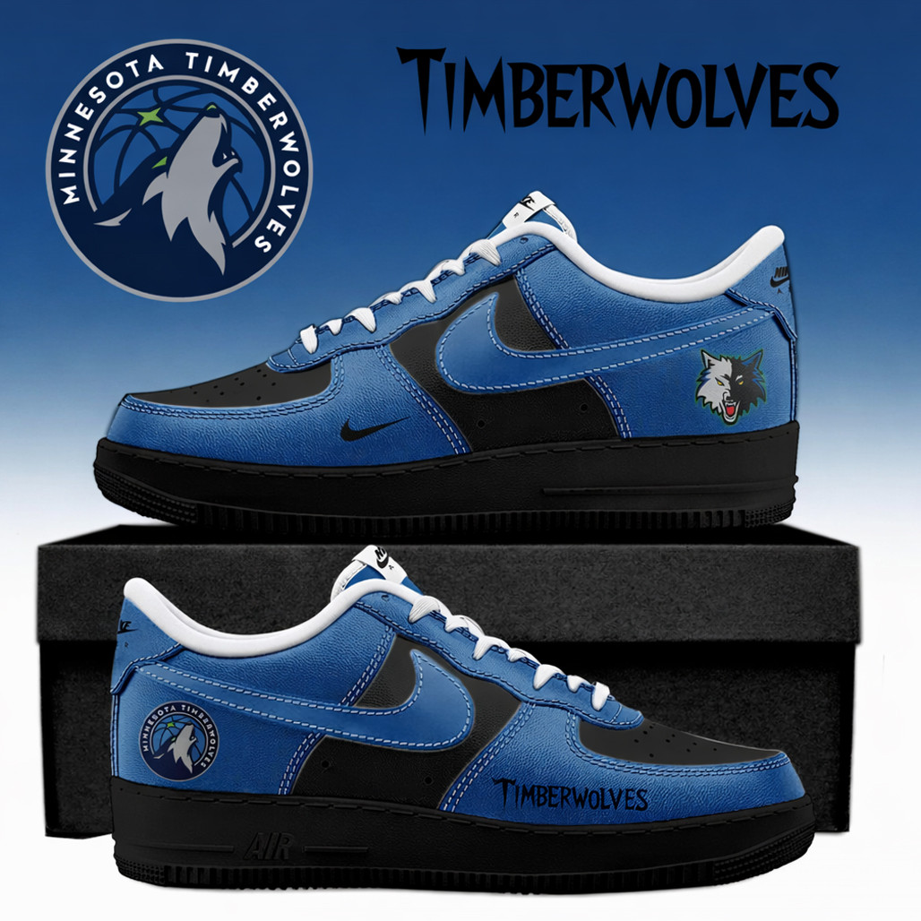 Minnesota Timberwolves Air Force 1 Shoes Sneakers Minnesota Timberwolves Air Force 1 Shoes Sneakers - Image 1
