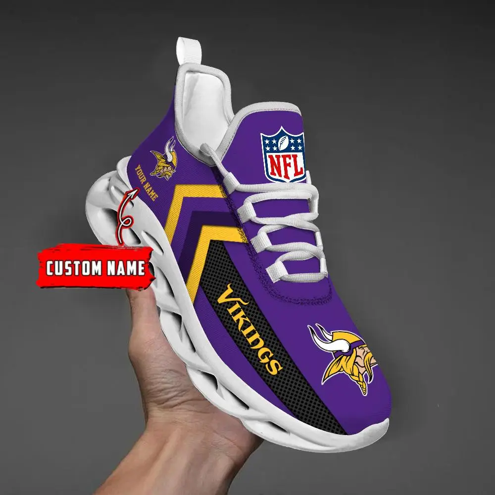 Minnesota Vikings Black Max Soul Shoes 2026 Versions Custom Name 638