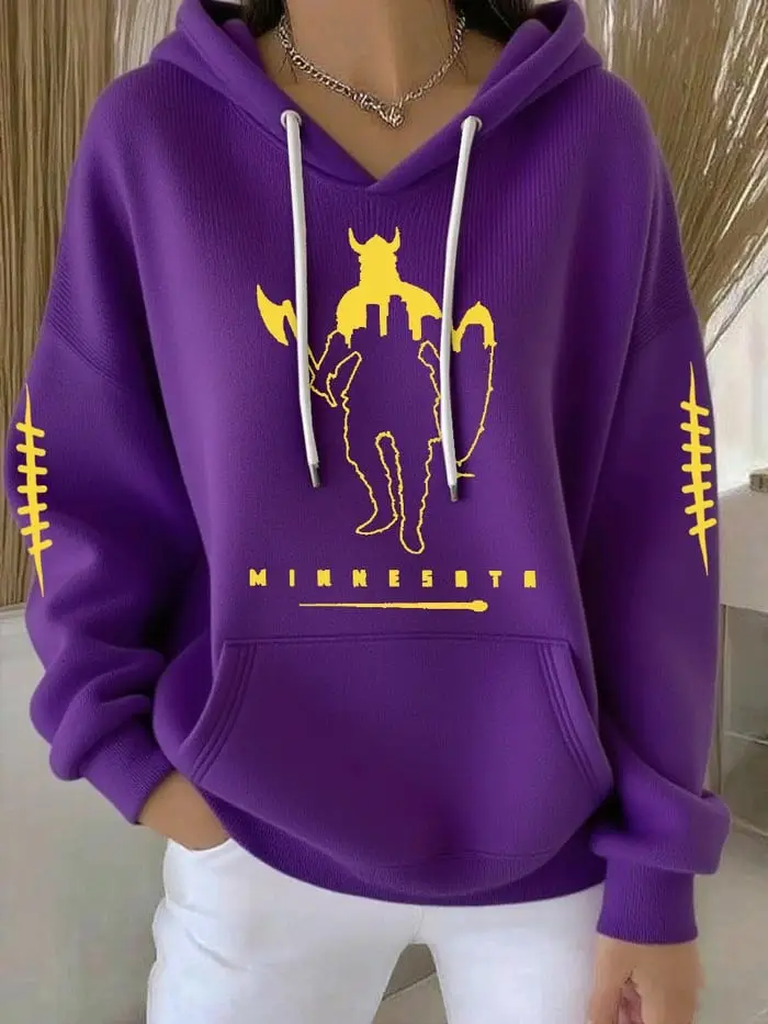 Minnesota Vikings Hoodie Women's MN Vikings Apparel Game Day Football Fan Gear Gifts For Her