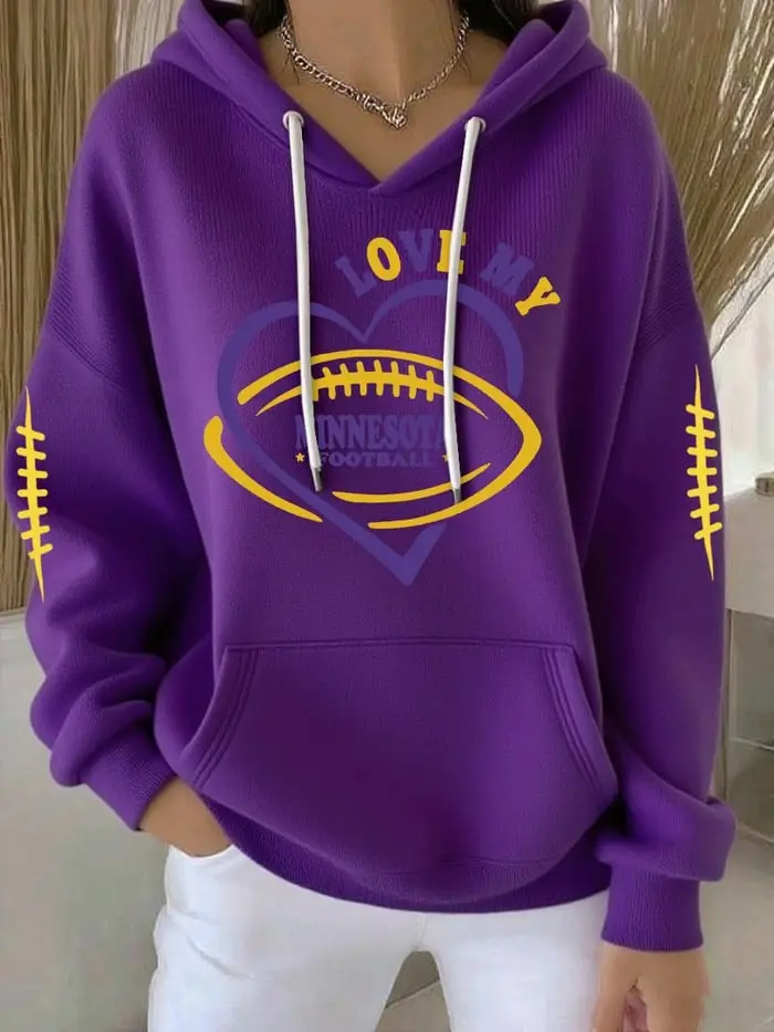 Minnesota Vikings Hoodie Women's MN Vikings Apparel Game Day Football Fan Gear Merchandise