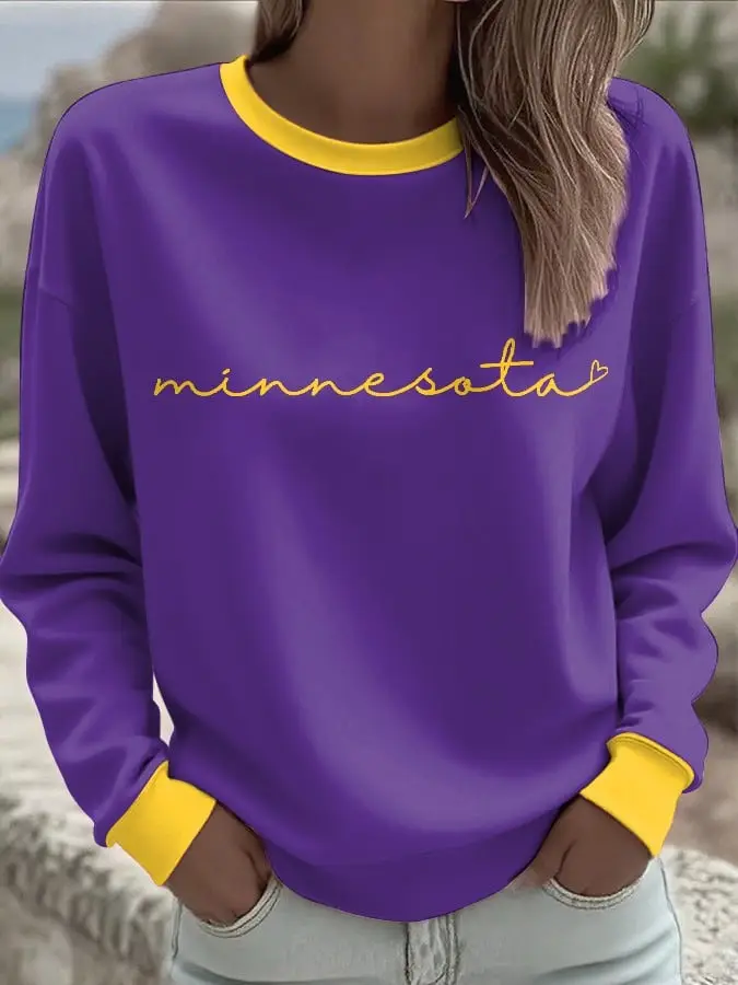 Minnesota Vikings Sweatshirt Women's Mn Vikings Clothing Gifts For Football Fans For Her