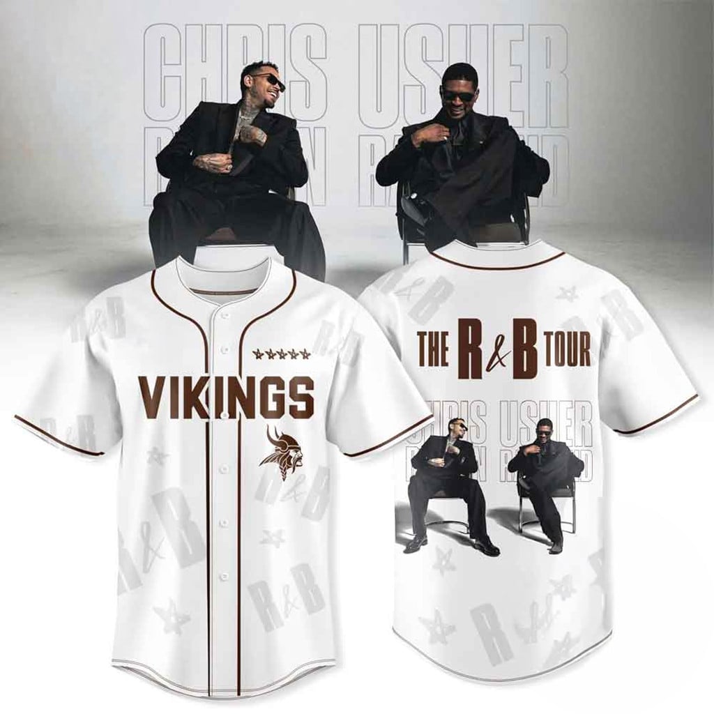 Minnesota Vikings X Chris Brown Usher The R And B Tour 2026 Jersey Vikings Merch Fan Gifts