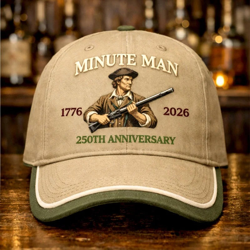 Minute Man 250th Anniversary Baseball Cap 1776 2026 American Hat Gift For History Lovers Minute Man 250th Anniversary Baseball Cap 1776 2026 American Hat Gift For History Lovers - Image 1