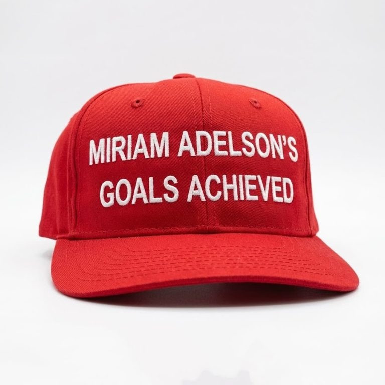 Miriam Adelson's Hat Goals Achieved Baseball Cap Gift For Him