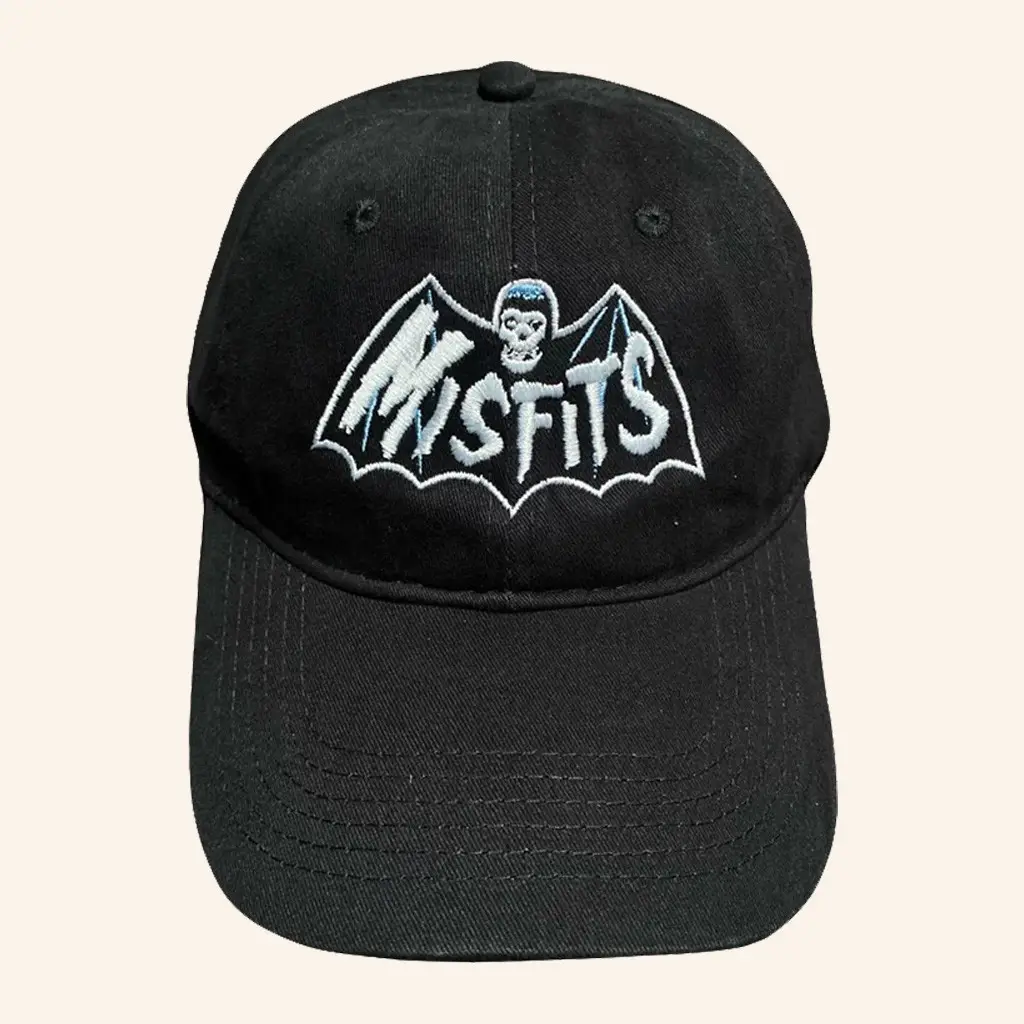 Misfits Merch Bat Logo Embroidered Snapback Hat Gift Ideas For Rock Fans