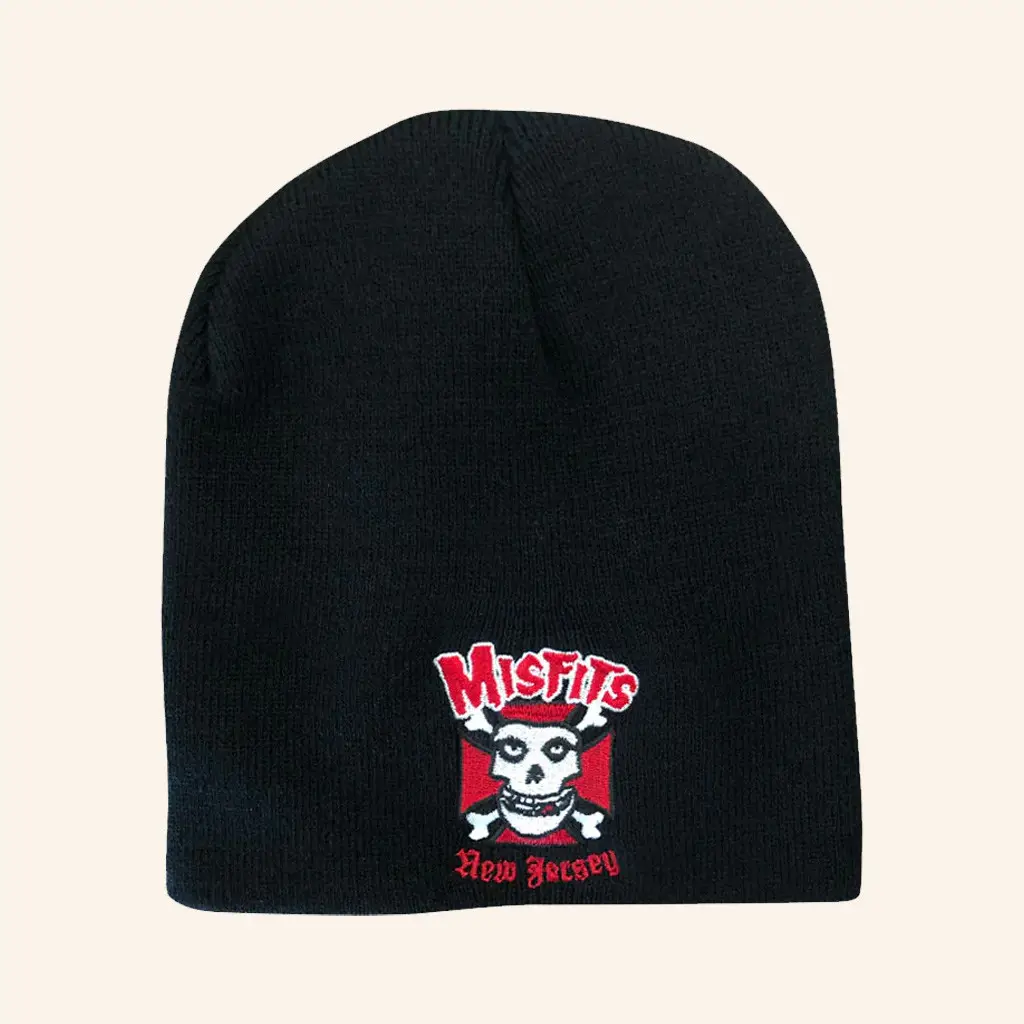 Misfits Merch Embroidered Misfits New Jersey Beanie Gift Ideas For Rock Fans