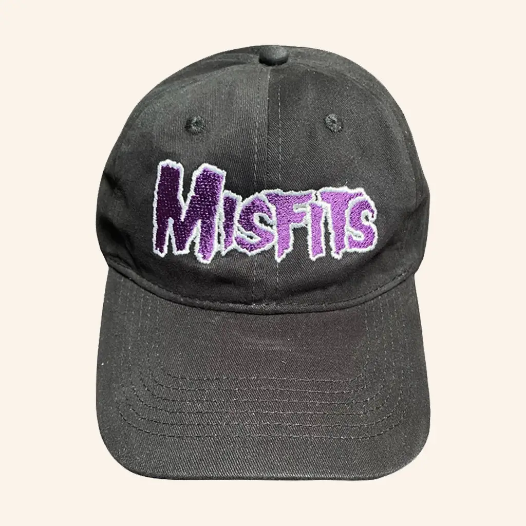 Misfits Merch Misfits Purple Logo Embroidered Snapback Hat Gift Ideas For Rock Lovers