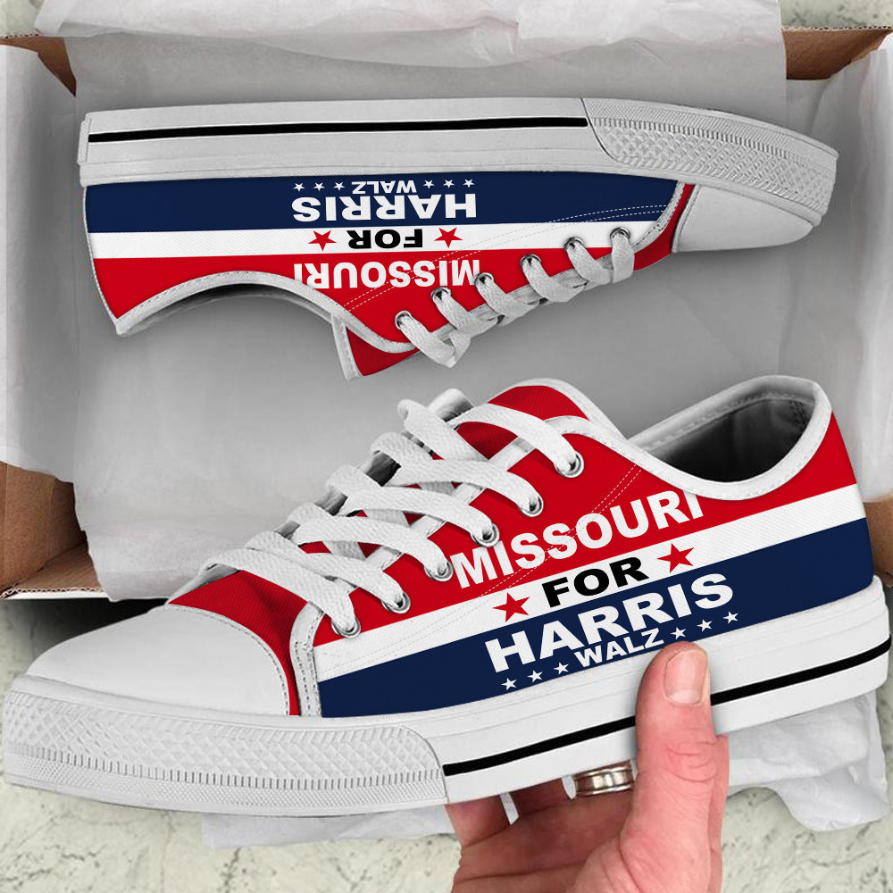Missouri For Harris Walz 2024 Low Top Shoes Vote Democracy Sneakers Harris Political Campaign Merch