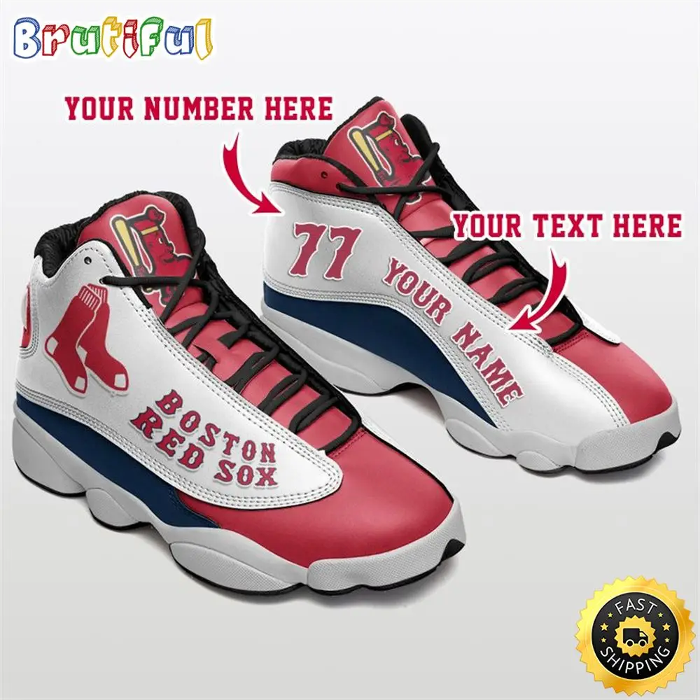 MLB Boston Red Sox Custom Name Number Air Jordan 13 Shoes V5