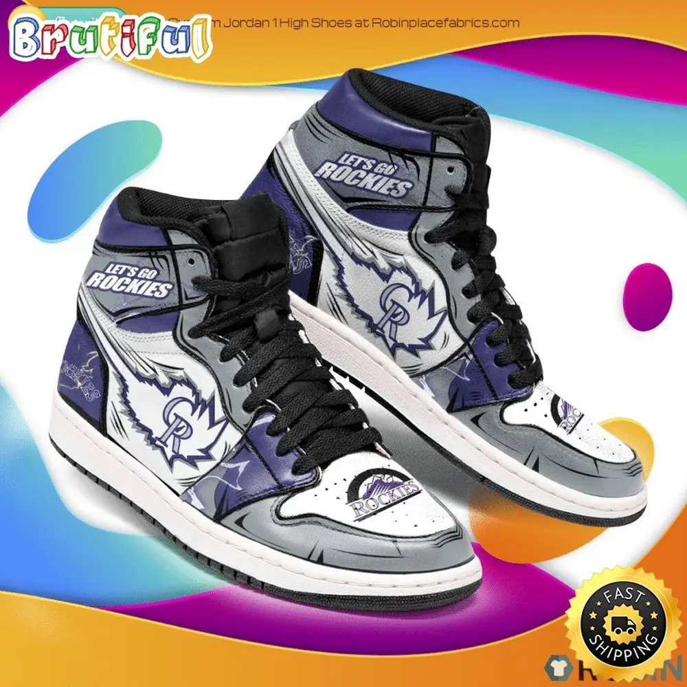 MLB Colorado Rockies Air Jordan 1 High Sneakers Classic Air Jordan Sneakers MLB Colorado Rockies Air Jordan 1 High Sneakers Classic Air Jordan Sneakers - Image 1
