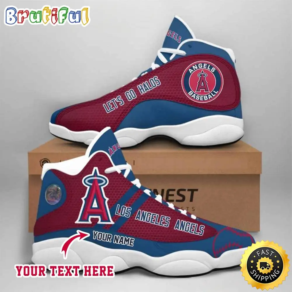 MLB Los Angeles Angels Custom Name Air Jordan 13 Shoes V5 MLB Los Angeles Angels Custom Name Air Jordan 13 Shoes V5 - Image 1